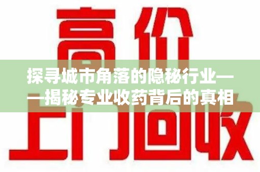 苏州探寻城市角落的隐秘行业——揭秘专业收药背后的真相