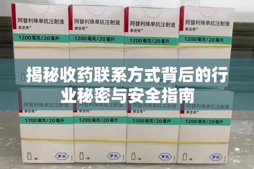 苏州揭秘收药联系方式背后的行业秘密与安全指南